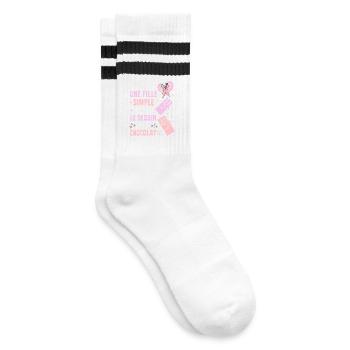 Je Suis Une Fille Simple Dessin et Chocolat - Chaussettes de tennis - blanc/noir - Droite