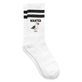 Gesucht Möwe Eiscreme Abenteuer - Gestreifte Tennissocken - Weiß/Schwarz - Rechts