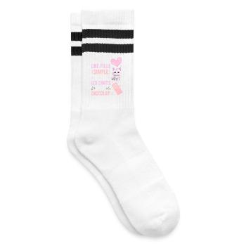Je suis une fille Simple Chats et Chocolat - Chaussettes de tennis - blanc/noir - Droite