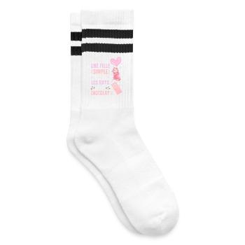Je suis une fille Simple Rats et Chocolat - Chaussettes de tennis - blanc/noir - Droite