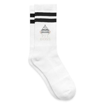 Demolition Derby Fan Pit Crew Crash Driver Fair - Gestreifte Tennissocken - Weiß/Schwarz - Rechts