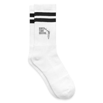 Beinbruch Gebrochener Oberschenkel Vater - Gestreifte Tennissocken - Weiß/Schwarz - Rechts