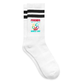 Bingo Game Friends Don´t Let Skip Bingo - Gestreifte Tennissocken - Weiß/Schwarz - Rechts