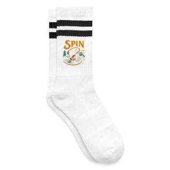 Spin Vinyl Record Player Music Lover 70s Retro - Striped tennis socks - white/black - Right