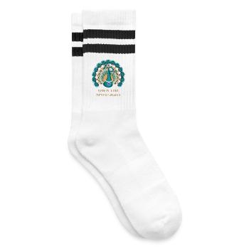 Peacock motif: Own The Spotlight with elegance and - Striped tennis socks - white/black - Right