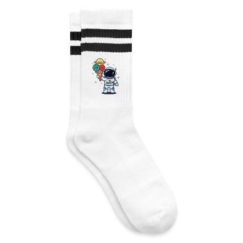 Astronaute, Oeuvre, Nourriture, Espace, Humour - Chaussettes de tennis - blanc/noir - Droite
