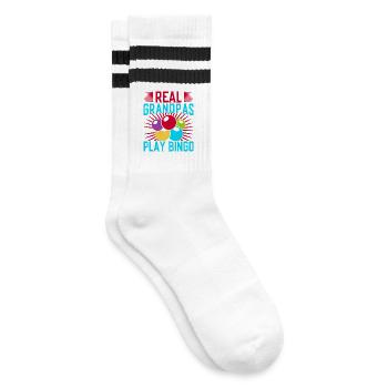 Bingo Game Real Grandpas Play Bingo - Gestreifte Tennissocken - Weiß/Schwarz - Rechts