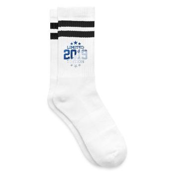LIMITED EDITION 2019 7TH BIRTHDAY - Striped tennis socks - white/black - Right