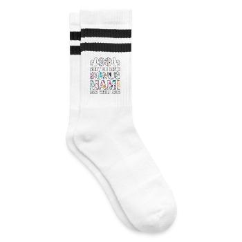 Bonus Mami beste Mama Mutter Muttertag Geschenk - Gestreifte Tennissocken - Weiß/Schwarz - Rechts