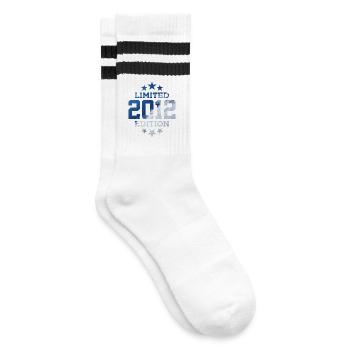 LIMITED EDITION 2012 14. GEBURTSTAG - Gestreifte Tennissocken - Weiß/Schwarz - Rechts
