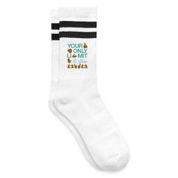 Akzeptanz statt Vorurteile - Gestreifte Tennissocken - Weiß/Schwarz - Rechts