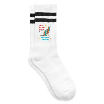 Be Kind – Autismus Bewusstsein - Gestreifte Tennissocken - Weiß/Schwarz - Rechts