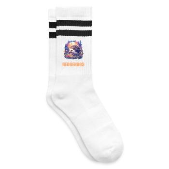 Igel - Gestreifte Tennissocken - Weiß/Schwarz - Rechts
