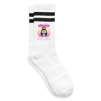 Die Königin will zocken - Gestreifte Tennissocken - Weiß/Schwarz - Rechts