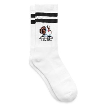 No turkey for dinner - Striped tennis socks - white/black - Right