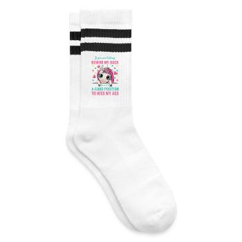 Unicorn - Striped tennis socks - white/black - Right