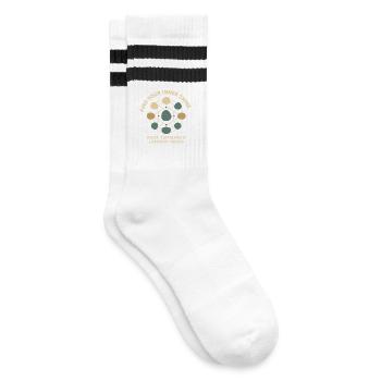 Finde Deinen Inneren Glanz: Rock Tumbling & - Gestreifte Tennissocken - Weiß/Schwarz - Rechts