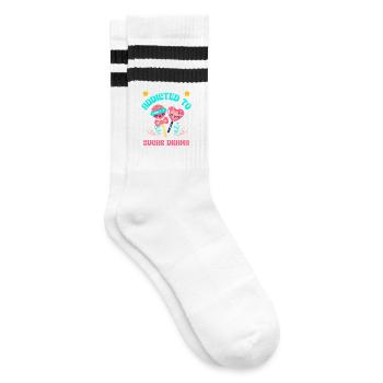 Candy Lover Fashion Sugar Junkie Vibes - Striped tennis socks - white/black - Right