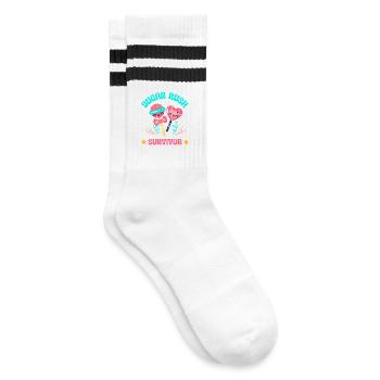 Candy Lover Gift - Striped tennis socks - white/black - Right