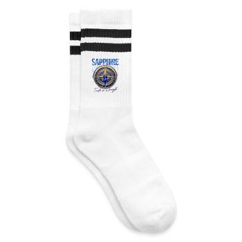 Pierre de naissance Septembre Saphir - Chaussettes de tennis - blanc/noir - Droite
