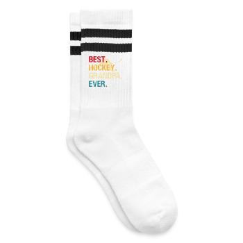 Hockey Grandpa Hockey sur glace Cadeau pour joueur de hockey sur glace - Chaussettes de tennis - blanc/noir - Droite