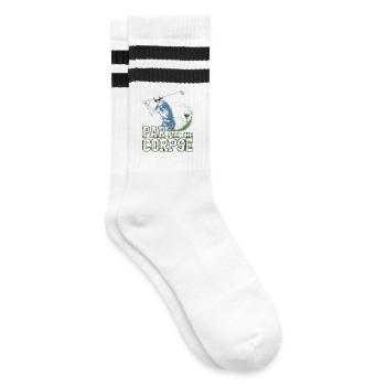 Black Humor Golf Shirt – Skeleton Tee Off - Striped tennis socks - white/black - Right