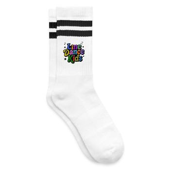 Line Dance Kids - Music with Heart - Striped tennis socks - white/black - Right