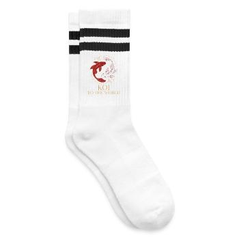 Humour Poisson Koi Japonais Asiatique - Chaussettes de tennis - blanc/noir - Droite