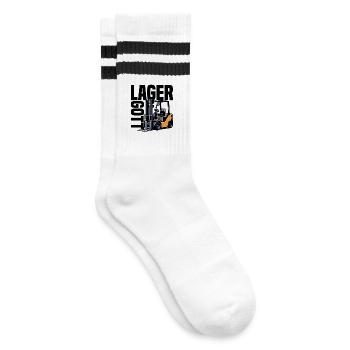 Lager Gott - Gestreifte Tennissocken - Weiß/Schwarz - Rechts