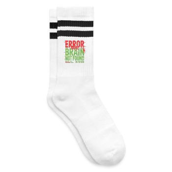 Error 404 Brain Not Found Zombie - Striped tennis socks - white/black - Right