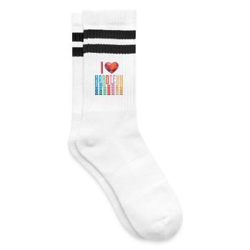 Hardtekk Tekke Ostdeutschland - Gestreifte Tennissocken - Weiß/Schwarz - Rechts
