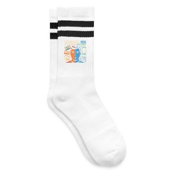 Generation 1995 Retro Tech Doppelporträt - Gestreifte Tennissocken - Weiß/Schwarz - Rechts