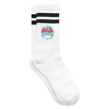 New York State of Mind – Graffiti Street Art Look - Striped tennis socks - white/black - Right