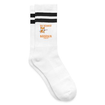 Bad mistake Little Fox - Striped tennis socks - white/black - Right