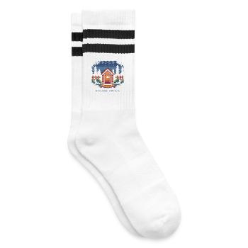 Autosave abgeschlossen | Stall gesichert - Gestreifte Tennissocken - Weiß/Schwarz - Rechts