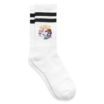  Die Lage Ist Besäufniserregend Einhorn Sommer - Gestreifte Tennissocken - Weiß/Schwarz - Rechts