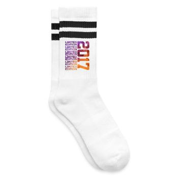 9 YEARS LIMITED EDITION 2017 9TH BIRTHDAY - Striped tennis socks - white/black - Right