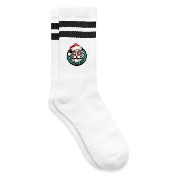 Cool Santa Claus With Sunglasses Bart Xmas - Striped tennis socks - white/black - Right