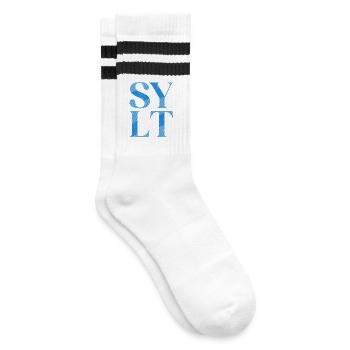 North Sea Holiday SYLT Island Wadden Sea Fun - Striped tennis socks - white/black - Right