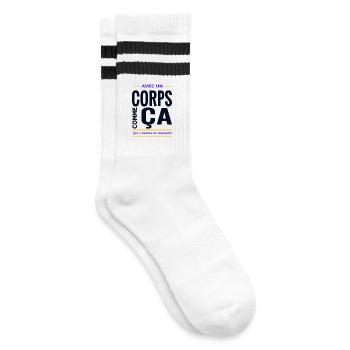 With a body like that humor baldness - Striped tennis socks - white/black - Right