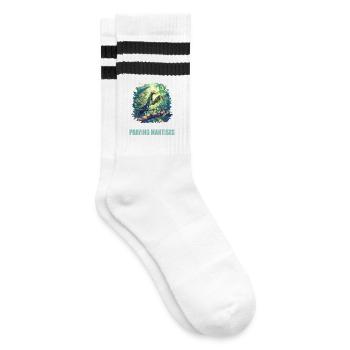 Gottesanbeterinnen Gottesanbeterin - Gestreifte Tennissocken - Weiß/Schwarz - Rechts