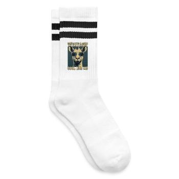 Okapi Animal - Striped tennis socks - white/black - Right