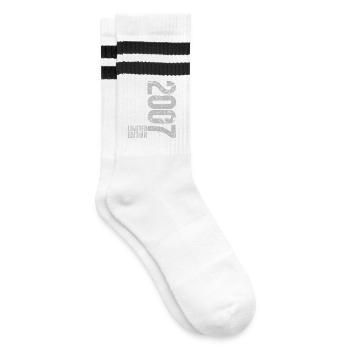 19. Geburtstag Junge Mädchen 19 Jahre 2007  - Gestreifte Tennissocken - Weiß/Schwarz - Rechts