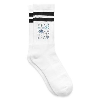 Snowflakes Winter Christmas - Striped tennis socks - white/black - Right