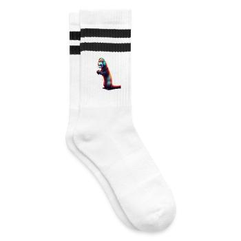 Jeux de furet Jeux vidéo d’animaux Fun - Chaussettes de tennis - blanc/noir - Droite