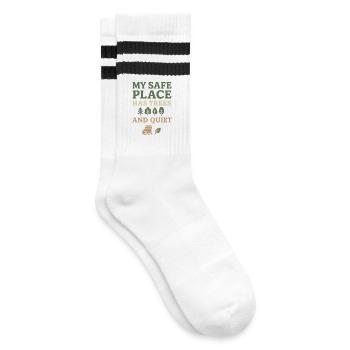 Neurodivergent introvert - Striped tennis socks - white/black - Right
