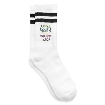 Neurodivergent introvert - Striped tennis socks - white/black - Right