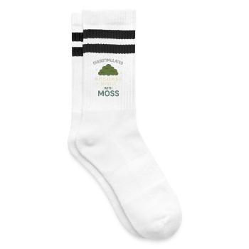 Neurodivergent introvert - Striped tennis socks - white/black - Right