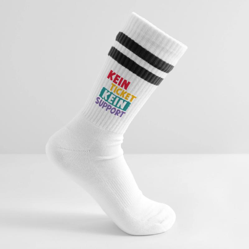 Nerd Computer NO TICKET NO PROBLEM FUNNY Striped tennis socks