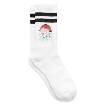 Nachtsonne über Amsterdamer Kanäle - Gestreifte Tennissocken - Weiß/Schwarz - Rechts